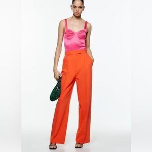 Zara orange tall trousers